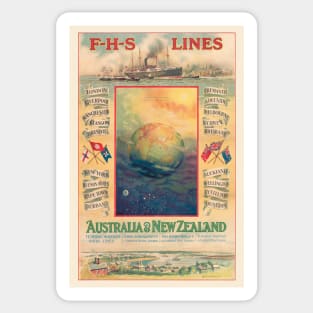 FHS Lines Australia Vintage Poster 1906 Sticker